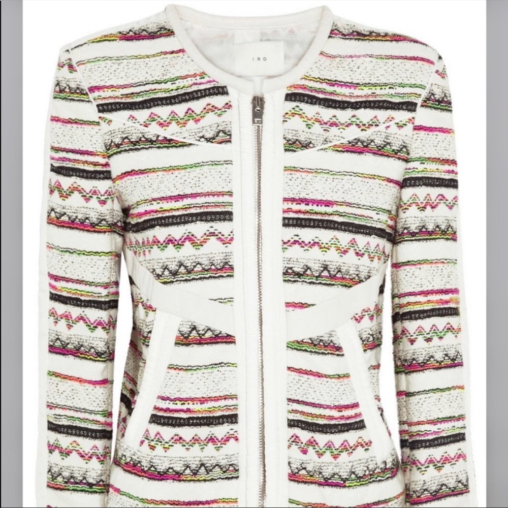 Iro Elomi Tweed Zip Pattern Jacket - image 8